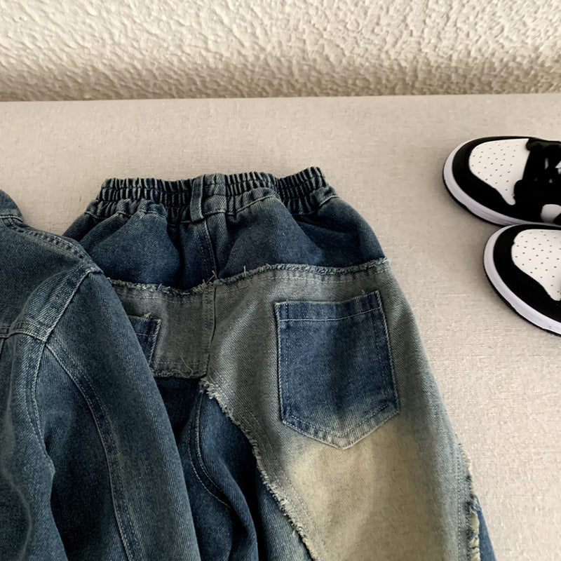 Children's clothing boys' denim suit spring and autumn