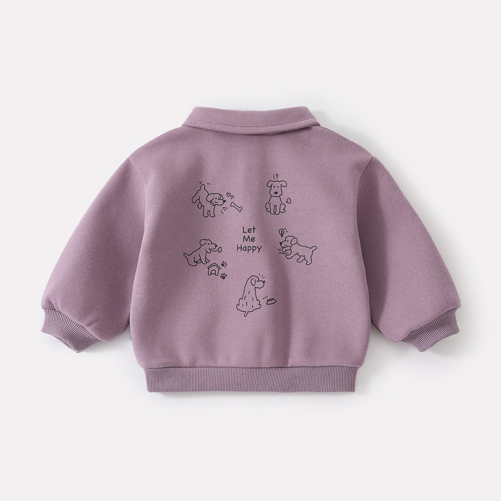Turn-Down Collar Polo Knit Sweatshirt and Stylish Cargo Jeans Two-Piece Set for Boys