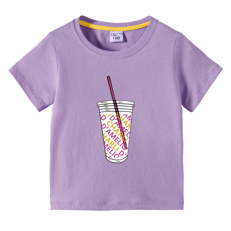 Children's summer short sleeved T-shirt