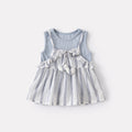 Striped Sleeveless Top Simple Tank Top Set with Rolled Hem Denim Pants for Toddler Girls Summer Lightweight Outfit