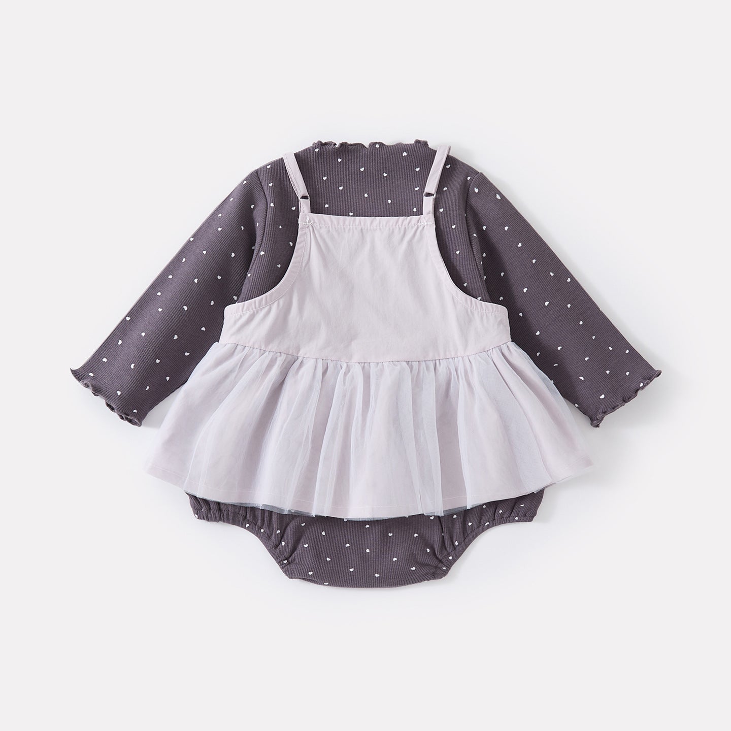 Cute Heart Knit Romper Sweet Lace Bow Sleeveless Dress Two-Piece Set