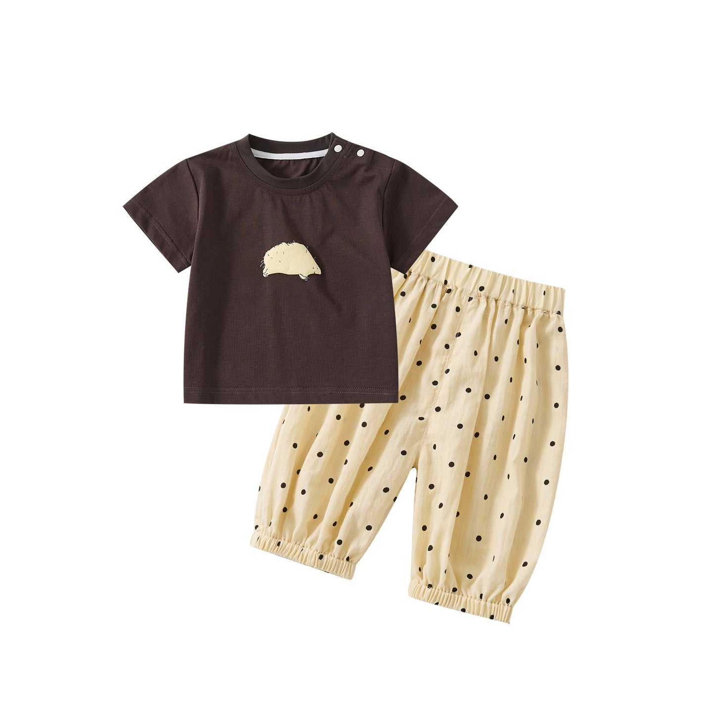 Short Sleeve Baby Boy Lightweight Casual Stylish Polka Dot Mosquito-Proof Pants Two-Piece Set