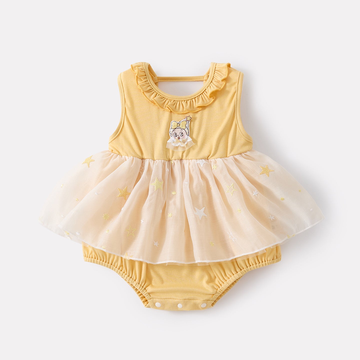 Sweet Cute Cartoon Sleeveless Dress Knitted One-Piece Dress for Toddlers