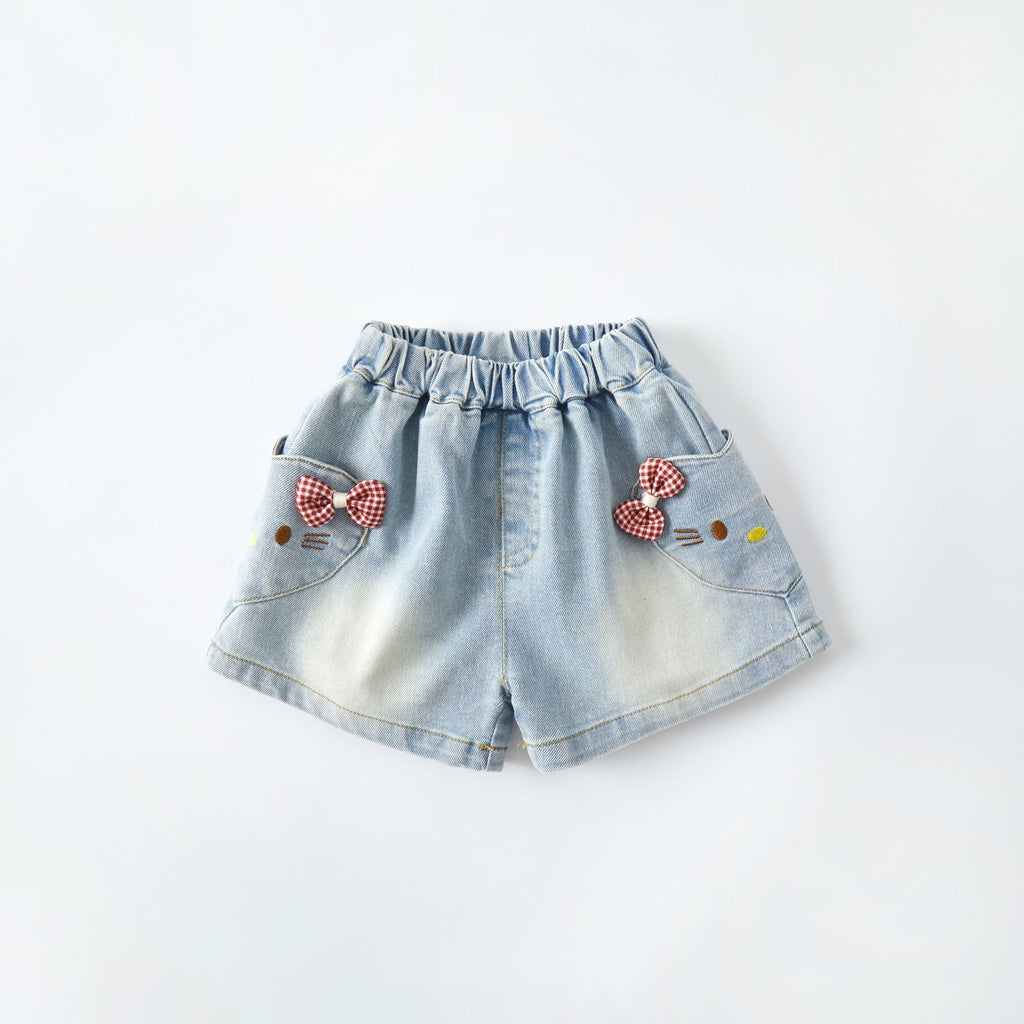 Toddler Heart Pocket Denim Shorts Summer New Style Lightweight Baby Pants