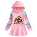 Cotton Cartoon Rainbow Girls' Dress