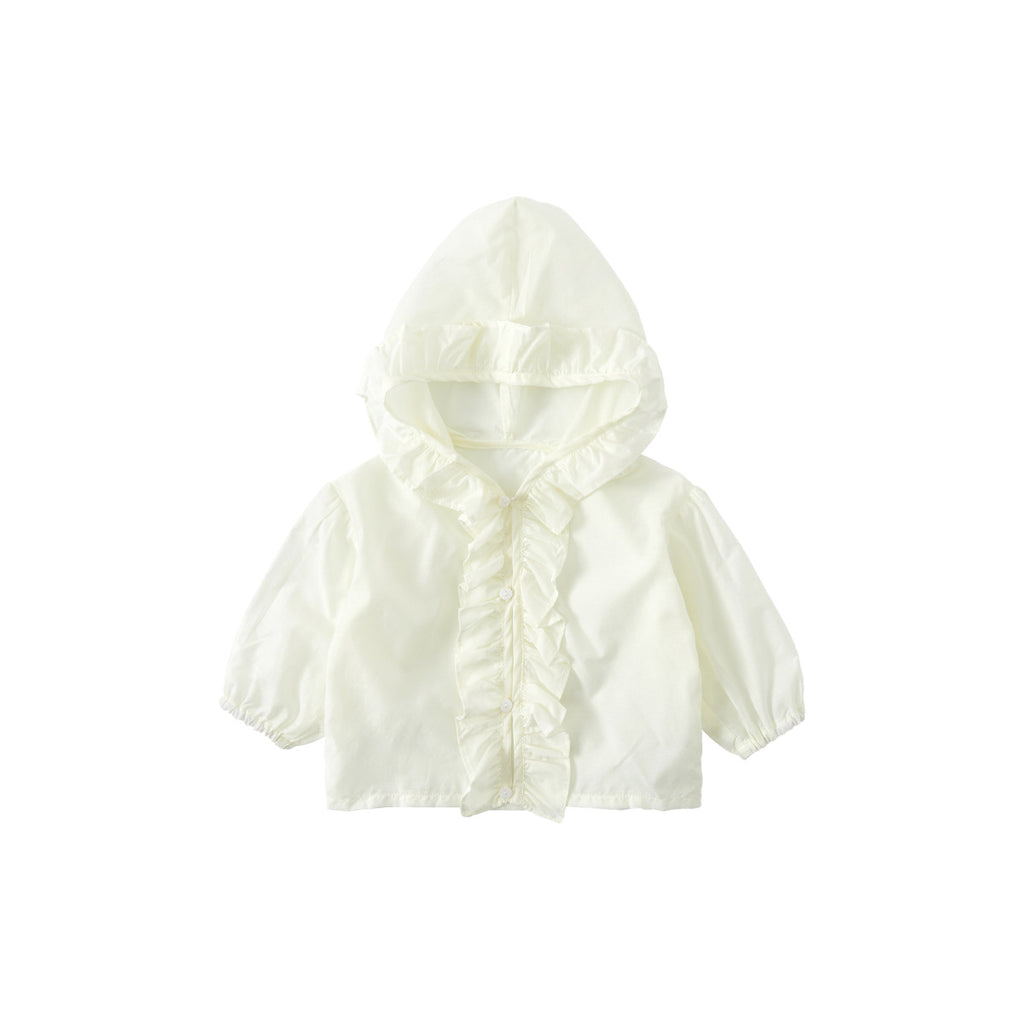 Lace Trim Sun Protection Coat Lightweight Cardigan for Toddlers and Infants Casual Outerwear