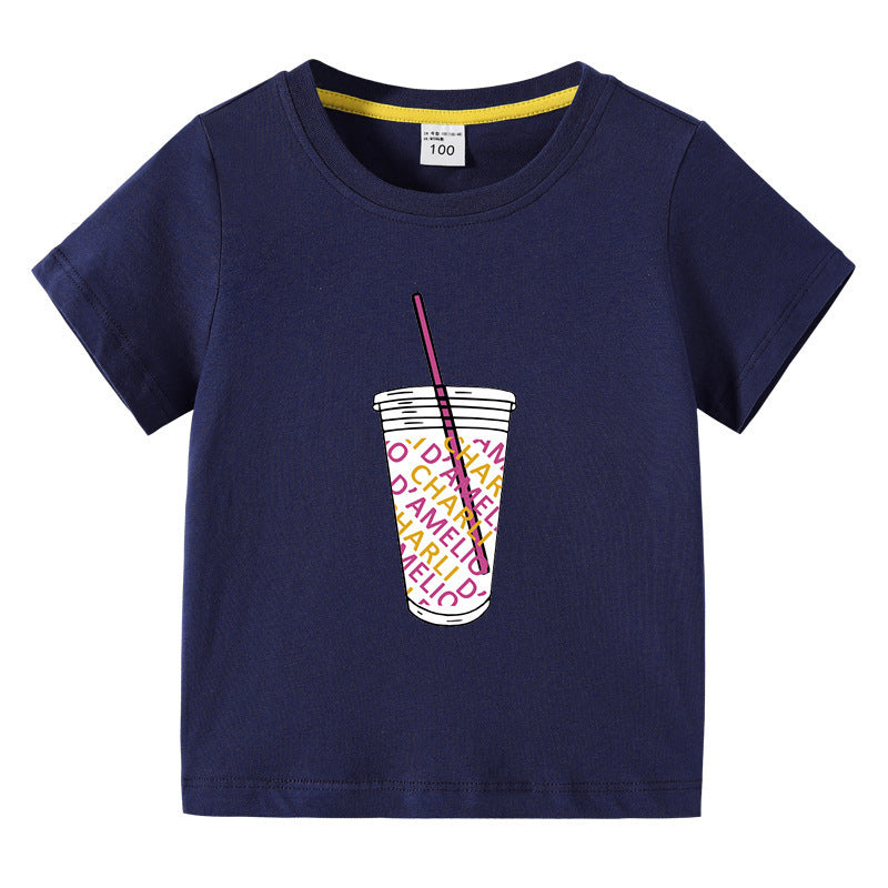 Children's summer short sleeved T-shirt