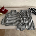 Striped sweatshirt and pants two-piece set for boys' sports suit