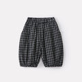 Letter Embroidery 3D Cartoon Short Sleeve Set for Boys Breathable Checkered Mosquito-Proof Pants Two-Piece Outfit