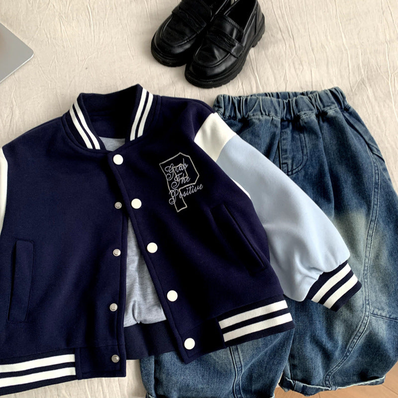 Spring and Autumn Baseball Jacket Top Baby Jacket