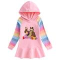 Cotton Cartoon Rainbow Girls' Dress
