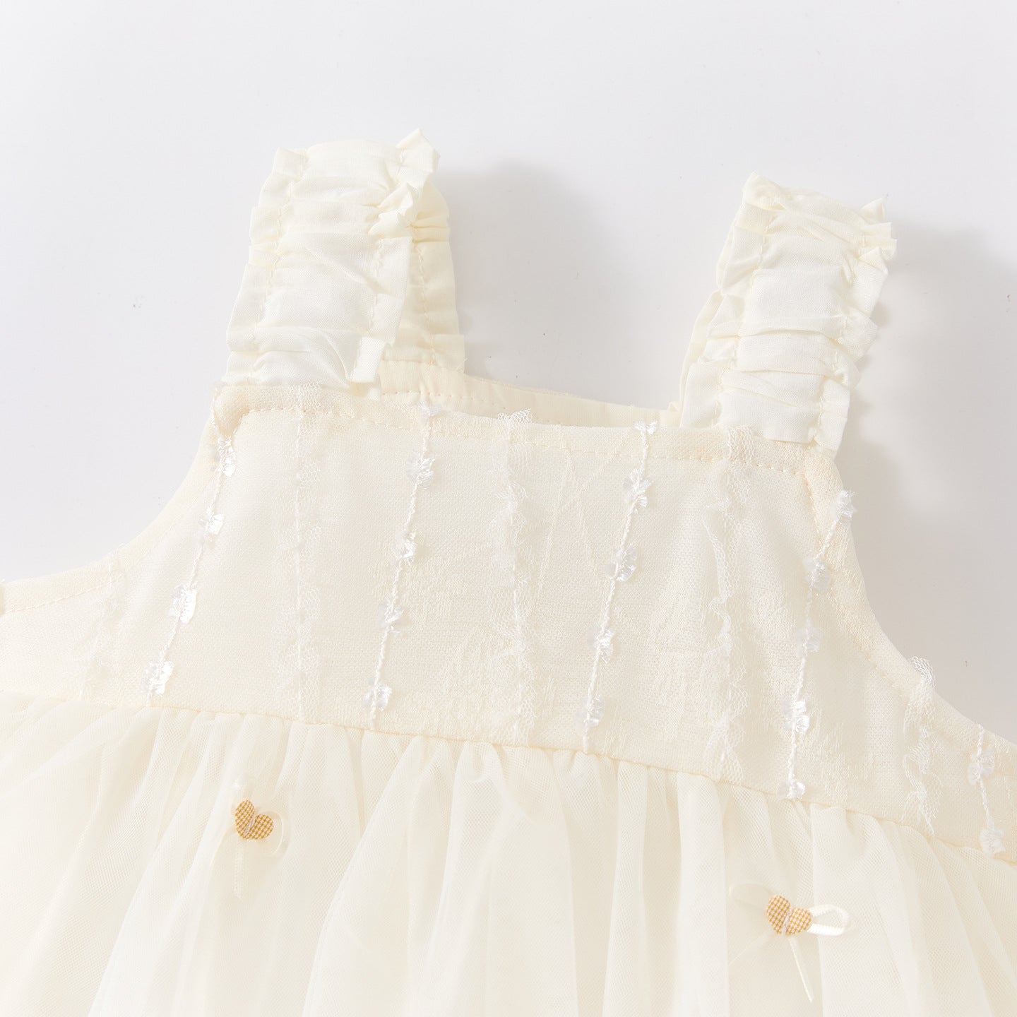 Cute Bowknot Strap Romper for Baby Girls, Lightweight Casual All-Match Heart-shaped Vest Dress