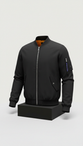 Jet Black unisex bomber jacket