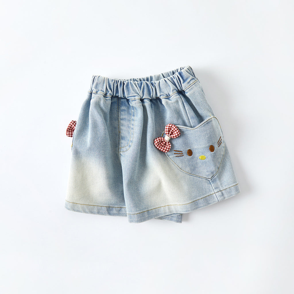 Toddler Heart Pocket Denim Shorts Summer New Style Lightweight Baby Pants