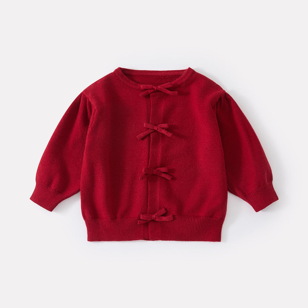 Tulle Long Sleeve Cake Dress for Baby Girls Knit Cardigan Two-Piece Set