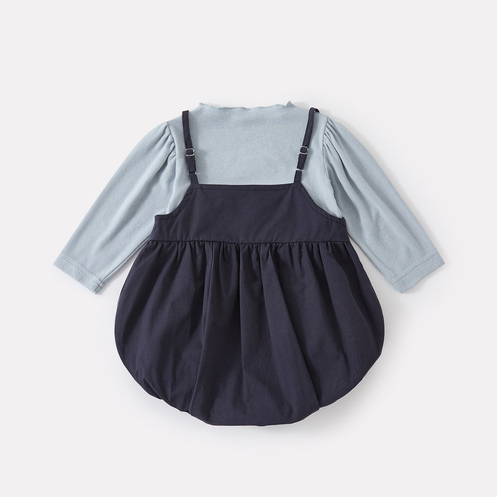 letter bodysuit for baby girls bow halter romper two-piece set