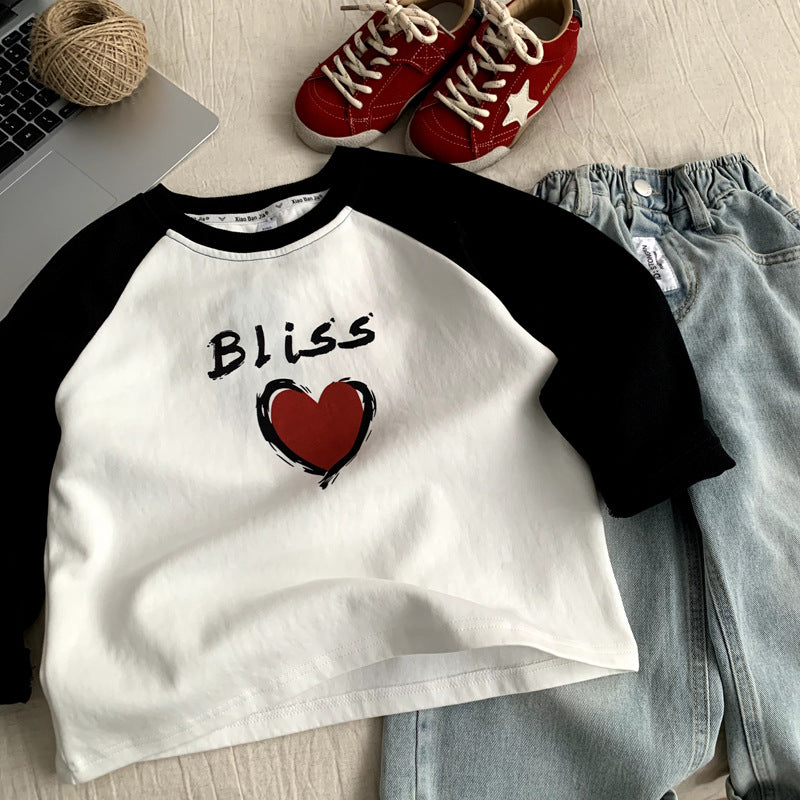 Spring and Autumn Children's Spring and Autumn Bottom Shirt Top
