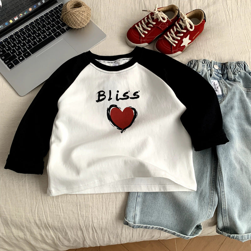 Spring and Autumn Children's Spring and Autumn Bottom Shirt Top
