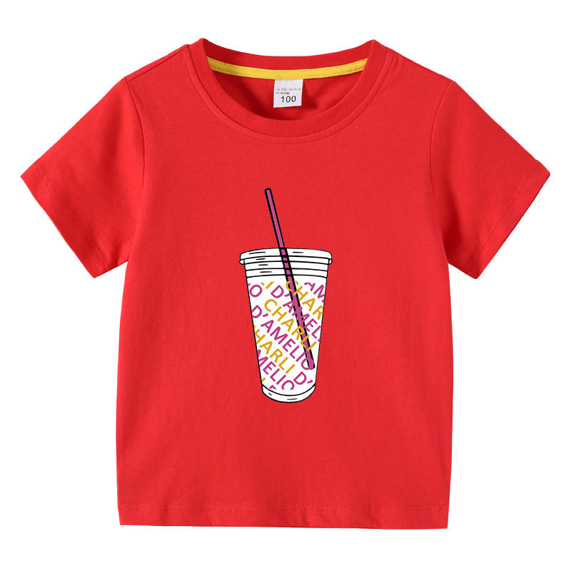 Children's summer short sleeved T-shirt