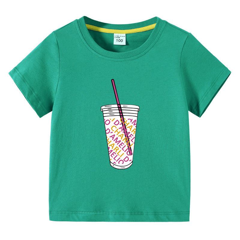 Children's summer short sleeved T-shirt