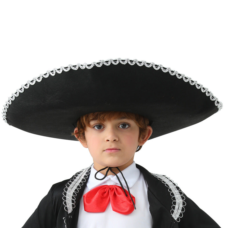Mexican Men Mariachi Amigo Dance Costume for Kids Party Stage Performance Outfit