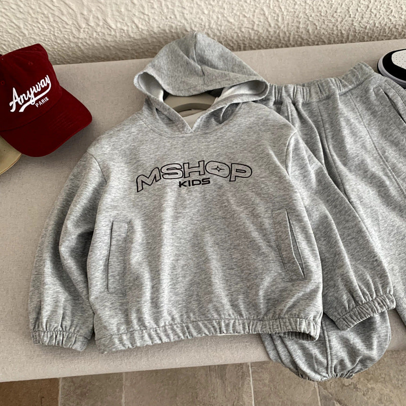 Boys' spring sports hoodie set two-piece set