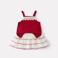 Simple Sweet Lace Strap Baby Girl Casual Cool Mesh Skirt Two-Piece Set