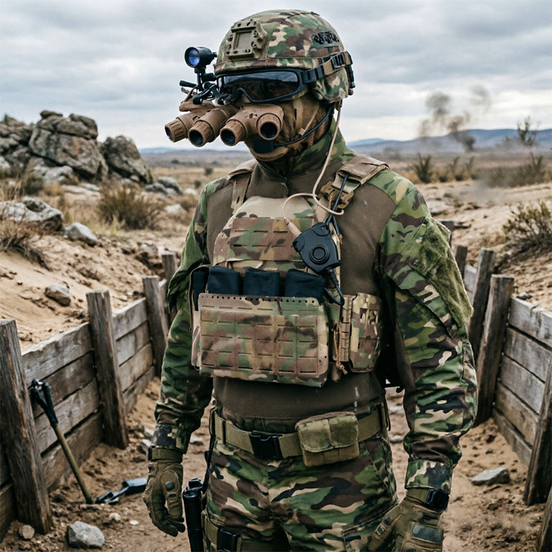 Tactical Plate Carrier Vest - Quick Release MOLLE Armor Carrier w/ Elastic Cummerbund (SS Style)