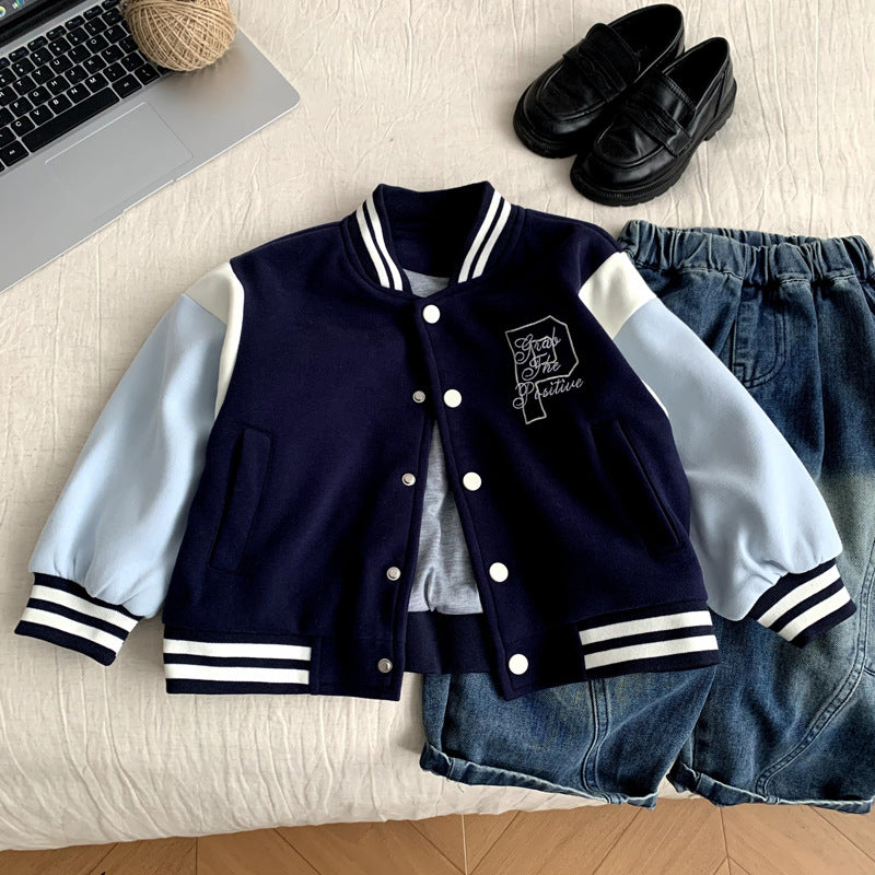 Spring and Autumn Baseball Jacket Top Baby Jacket