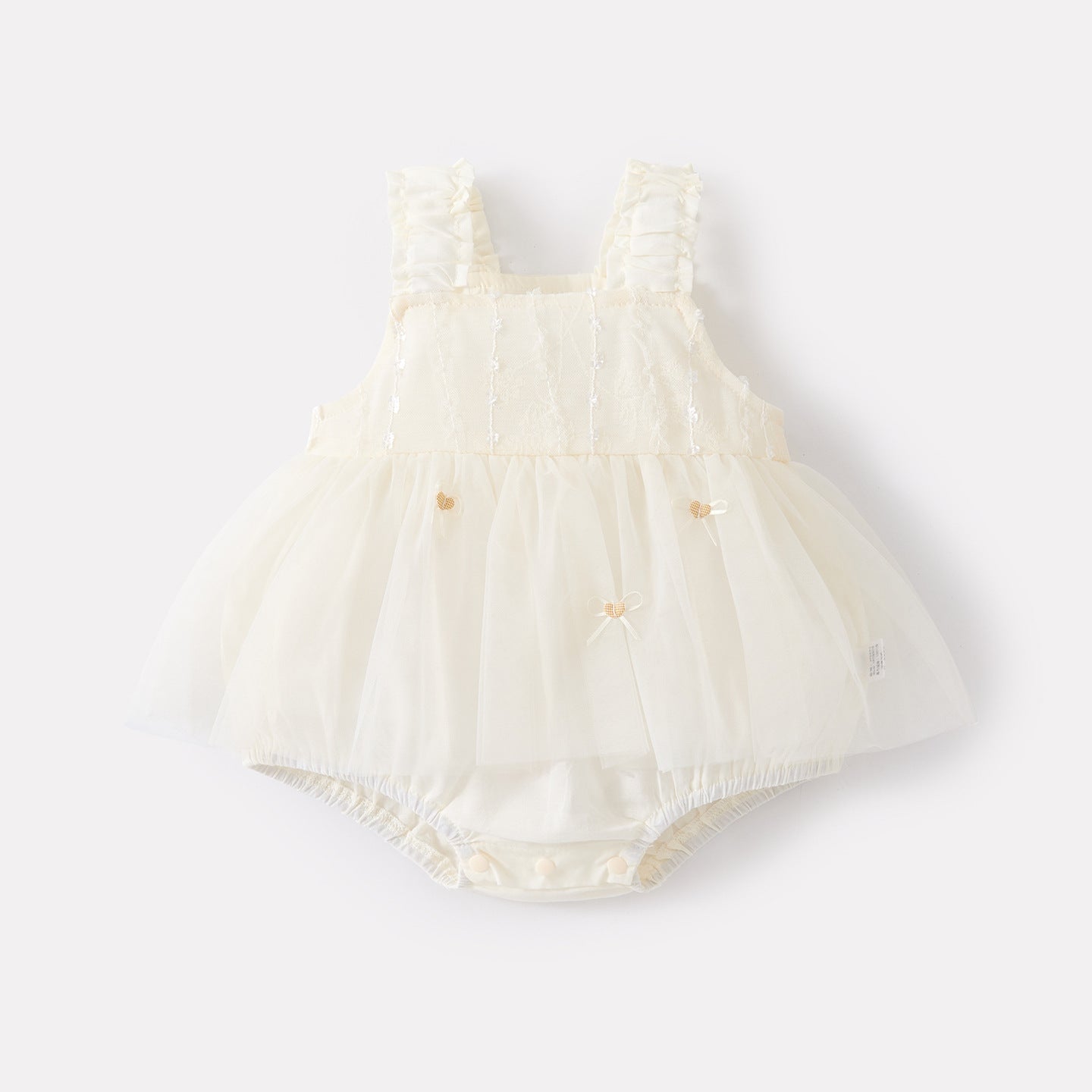 Cute Bowknot Strap Romper for Baby Girls, Lightweight Casual All-Match Heart-shaped Vest Dress