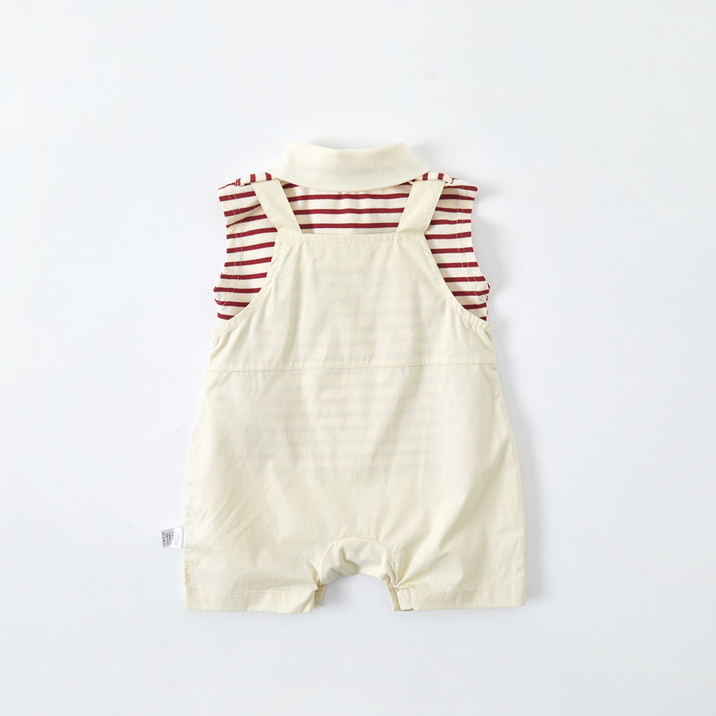 Polo Shirt Bodysuit Set Summer Newborn Top Overalls Two-Piece Set