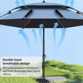 6.6FT Double Canopy Beach Umbrella – UV Protective, Waterproof Sun Shade for Garden, Camping & Fishing