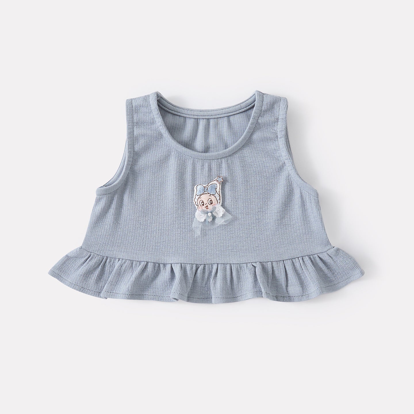 Cute Cartoon Strap Baby Girl  Long Sleeve Snap Diaper Set with Heart Print Two-Piece Outfit