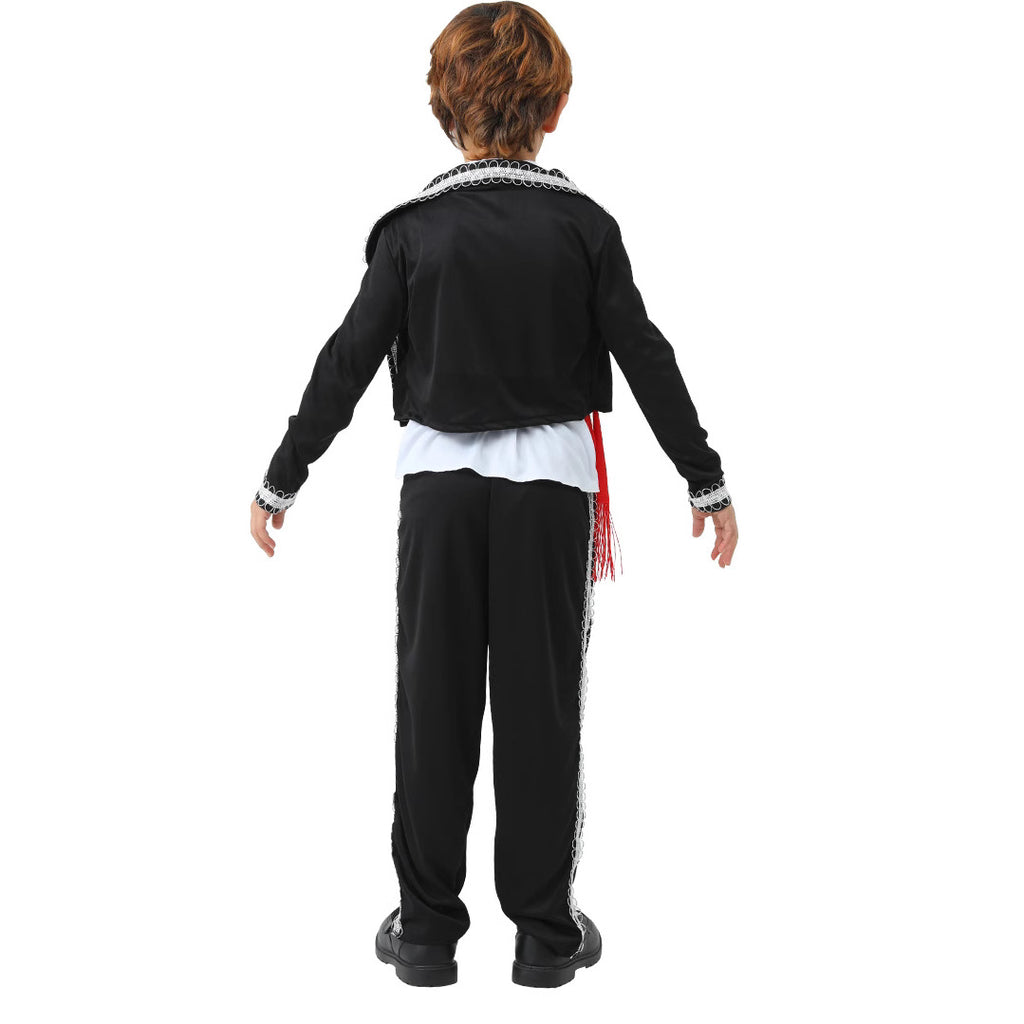 Mexican Men Mariachi Amigo Dance Costume for Kids Party Stage Performance Outfit