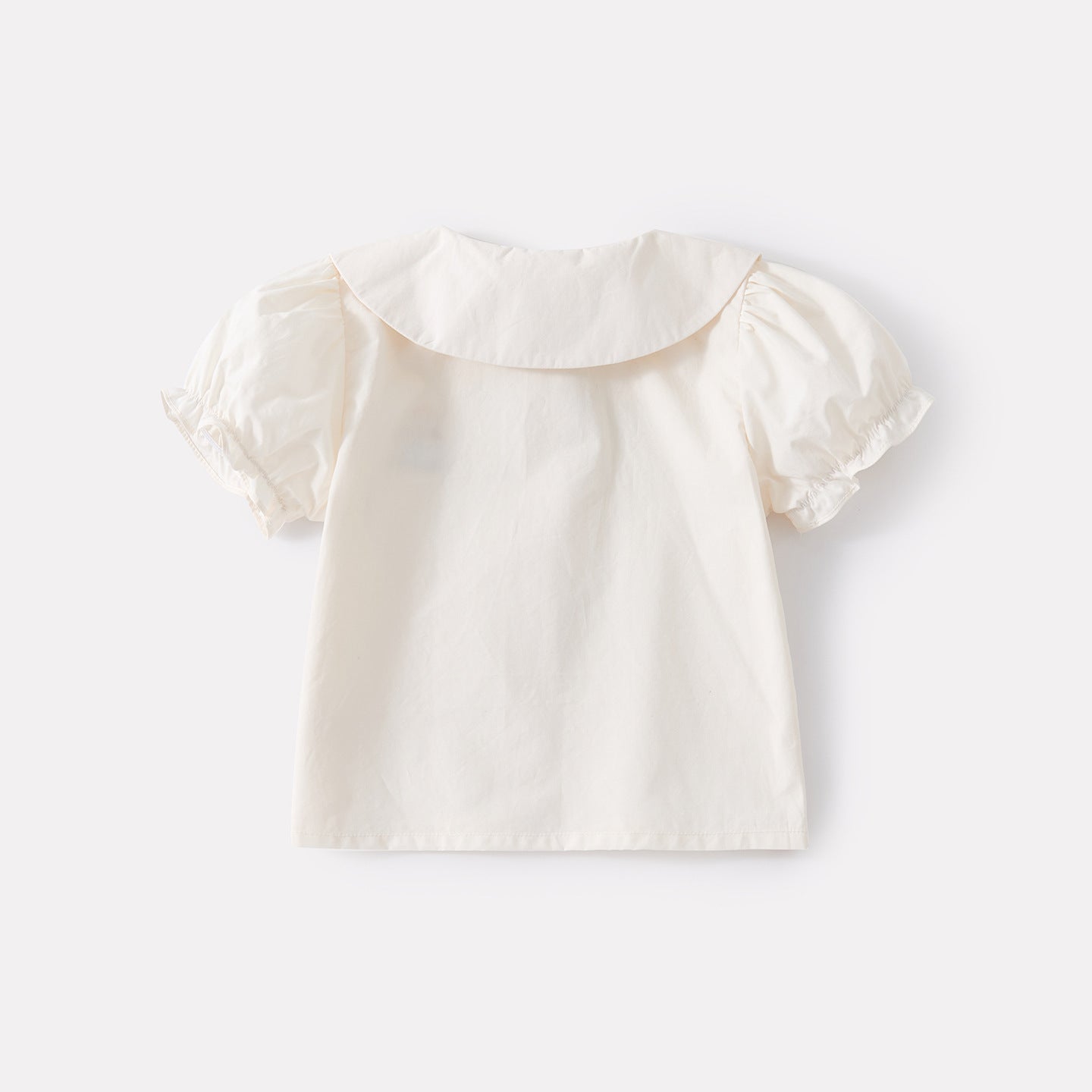Infant Butterfly Bow Peter Pan Collar Cartoon Shirt and Checkered Cake Skirt Two-Piece Set