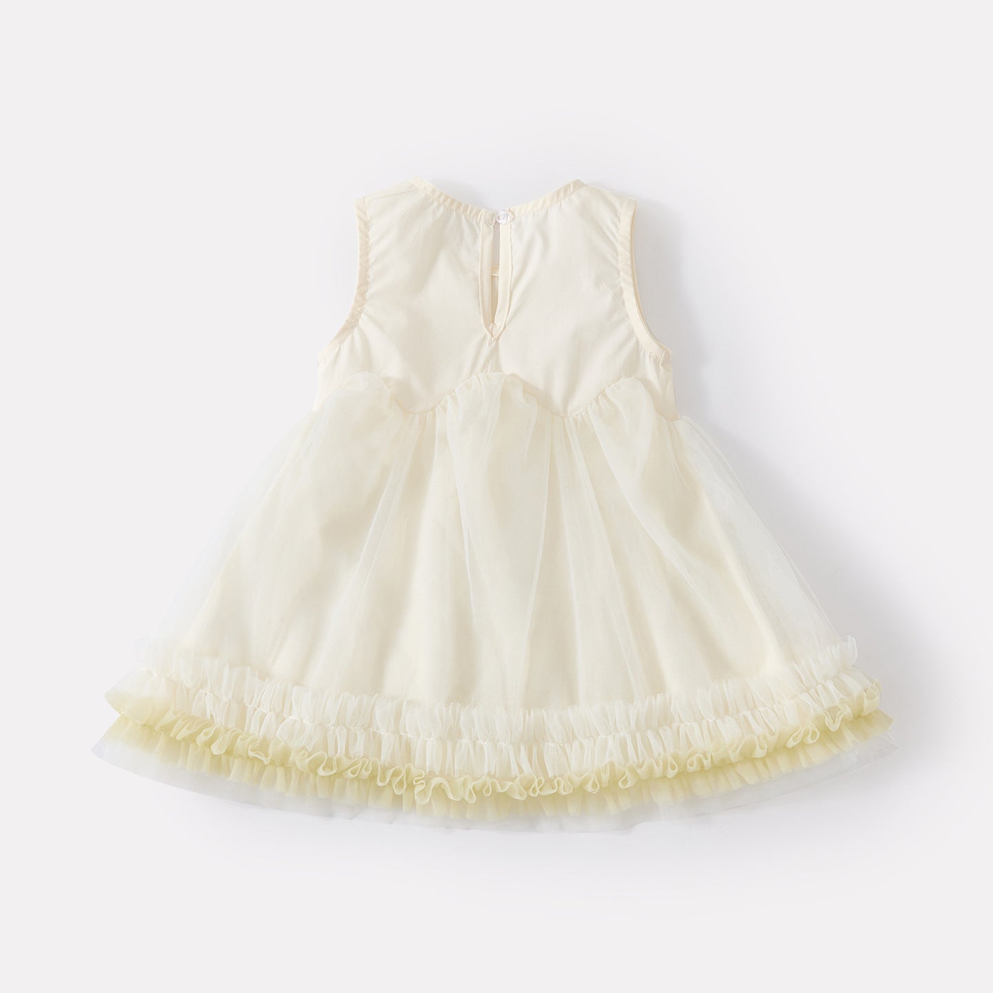 Bow Backless Dress for Toddlers, Casual Lightweight Lace-Trimmed Dress for Baby Girls