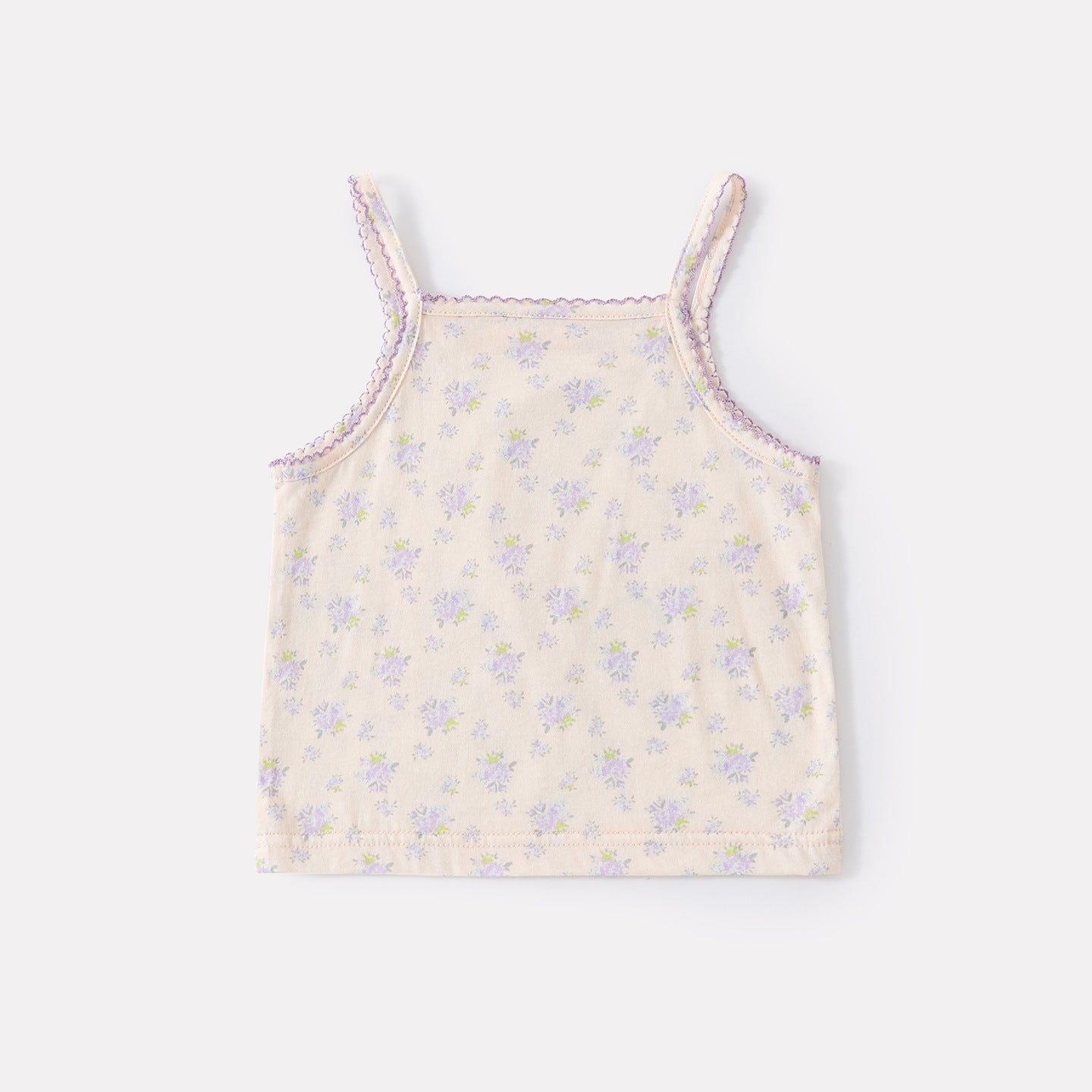 Sweet Floral Strap Top with Puff Short Pants Set, Lightweight Two-Piece Outfit