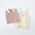 Polo Shirt Bodysuit Set Summer Newborn Top Overalls Two-Piece Set