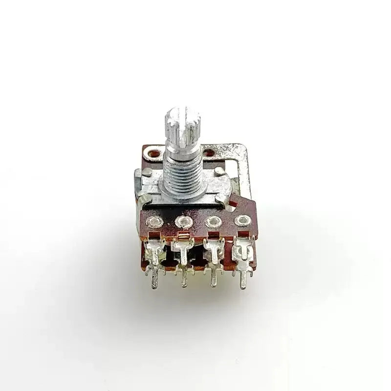10PCS 16type 8-pin Dual A100K With Equal-tone Tap Stepping Audio Power Amplifier Volume Potentiometer, Shaft Length 15MM